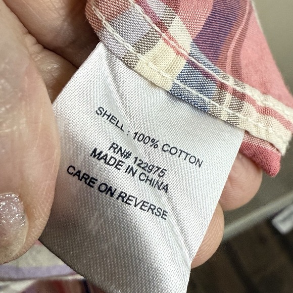 Southern Proper Men Sz Medium Pink‎ Blue Plaid 100% Cotton Button Down Shirt EUC - Picture 5 of 5